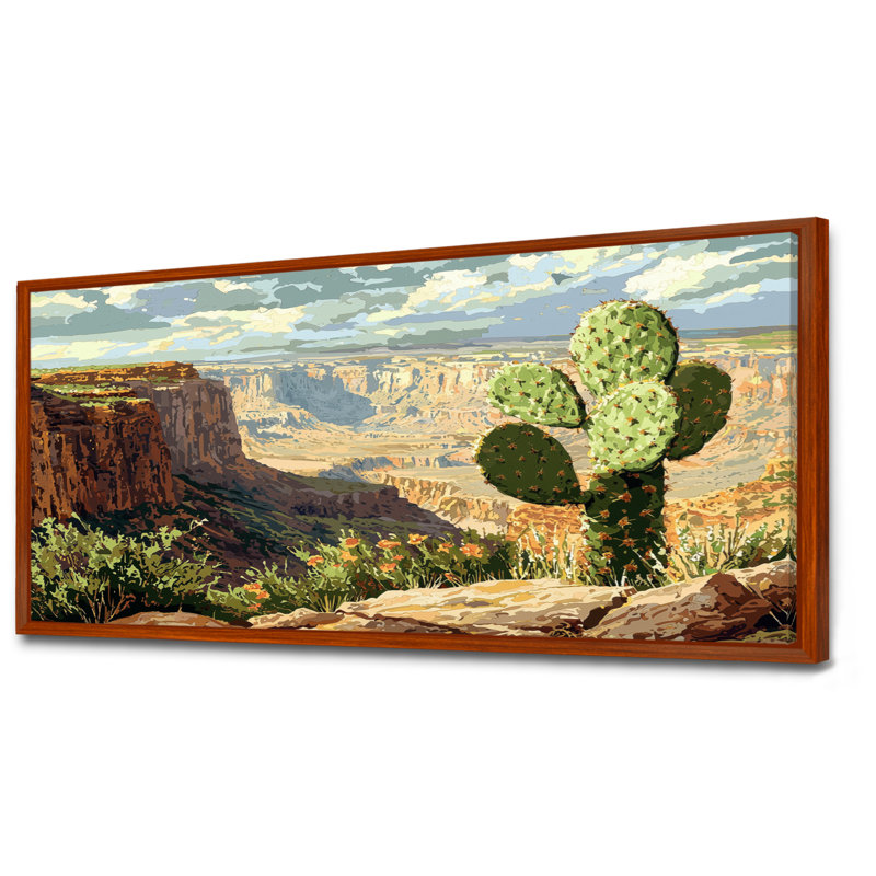 Izavier - Floral Wall Art, H 28 po x l 60 po, Cadre flottant, Brun