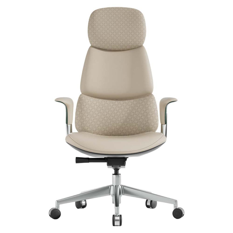 Fauteuil de direction haut de gamme en cuir véritable à dossier haut, revêtement en relief, fauteuil de bureau à domicile inclinable, hauteur et profondeur de siège réglables