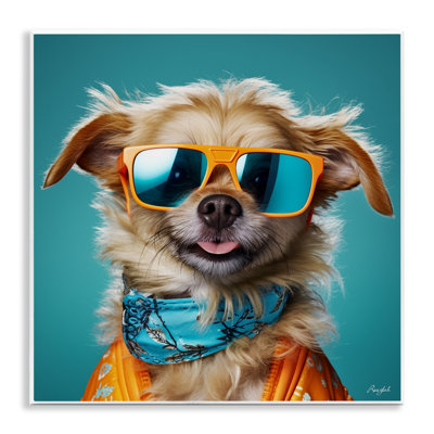 Az-142-Framed " Hipster Dog Portrait " by Roozbeh