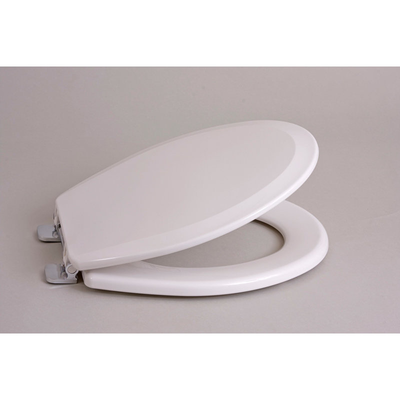 Siège de toilette rond en bois, Chrome
