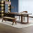 Walnut Rectangular Solid Wood Executive desk-418894534