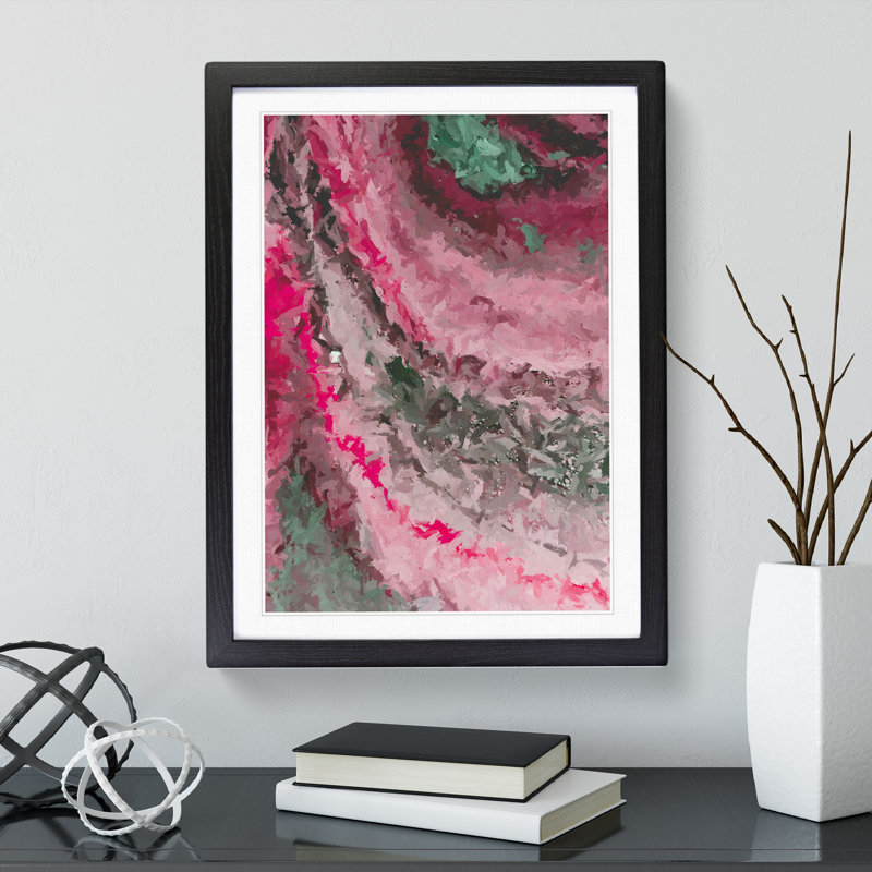 Transform Abstract - Wall Art, Black Framed, 66cm H x 48cm W, White