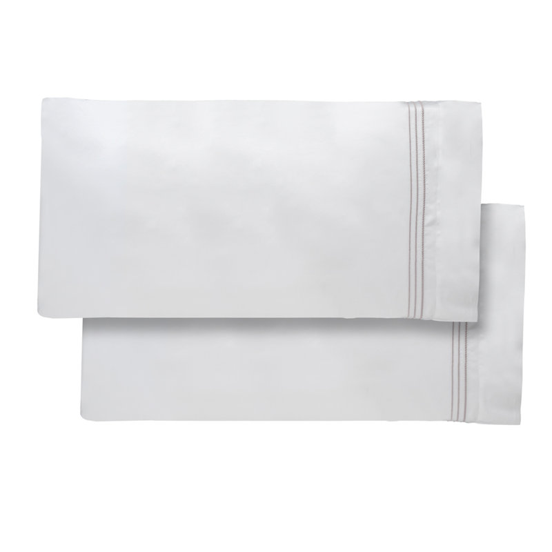 Elide Cotton Sateen Embroidered Pillowcase, King Pillow Case