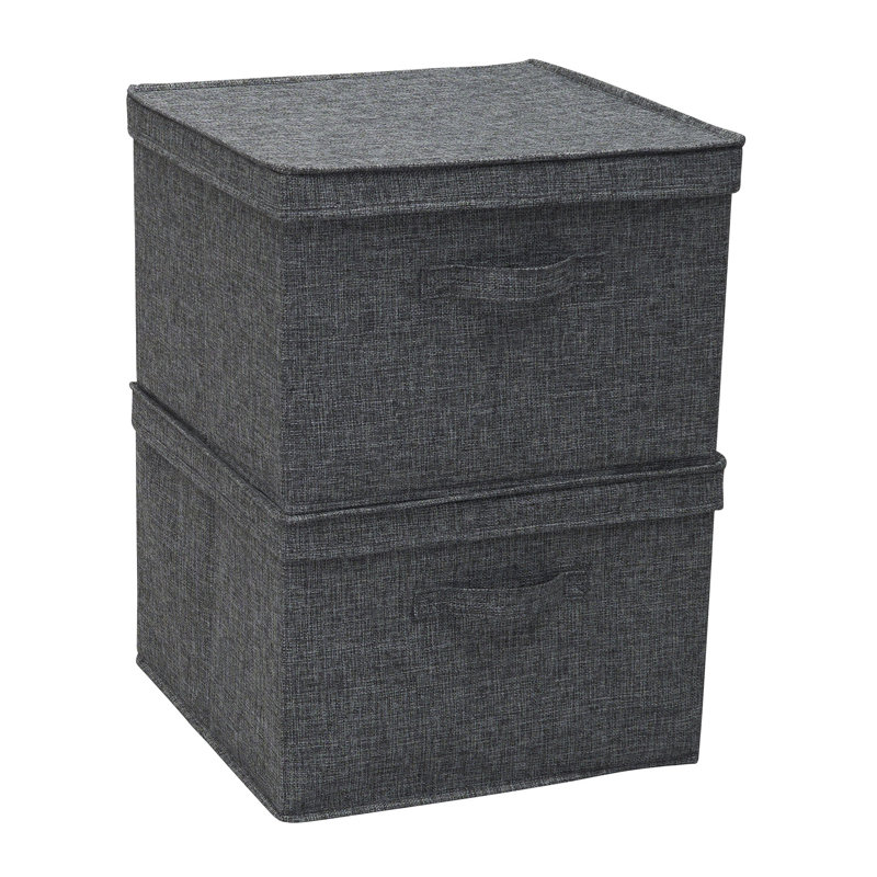Wide Storage Box, Graphite, 10" H x 15" W x 15" D