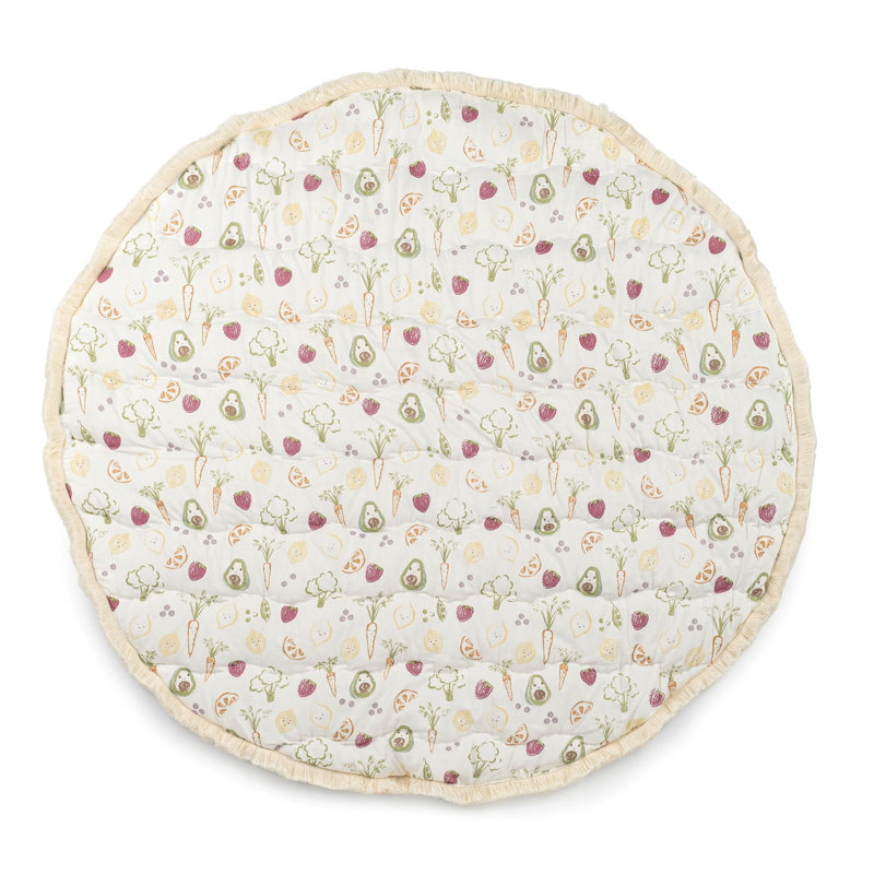 Clementine Fruits & Veggies Cotton Quilted Baby Play Mat