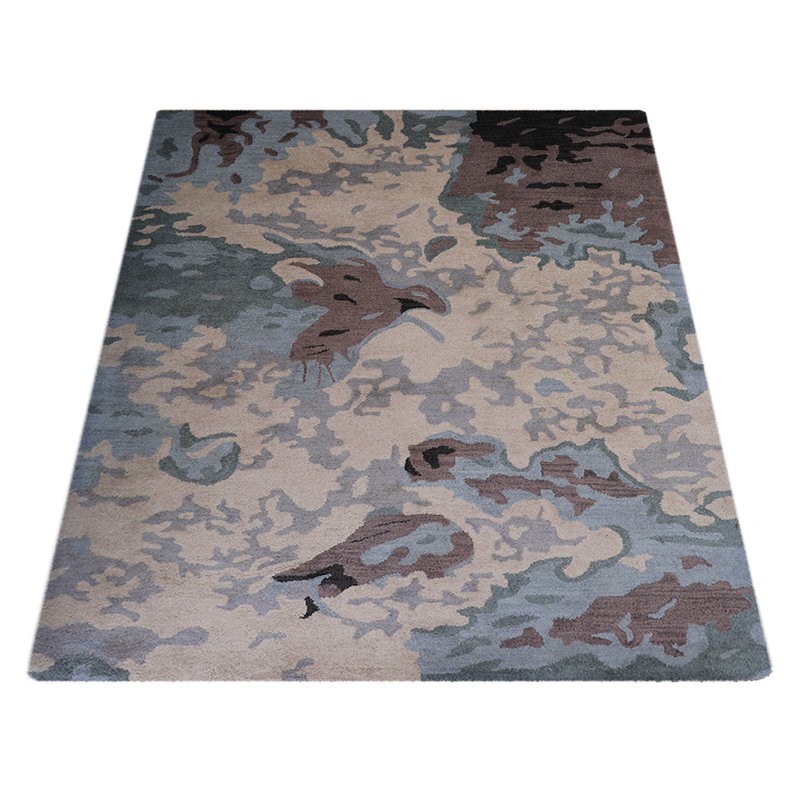 Multicolor 100% Wool Handmade Abstract Area Rugs, Hand Knotted, Rectangle 9' x 12'