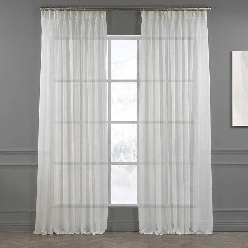 Extra Wide & Extra Long Sheer Curtain Panels, 100" W x 228" L, Cream