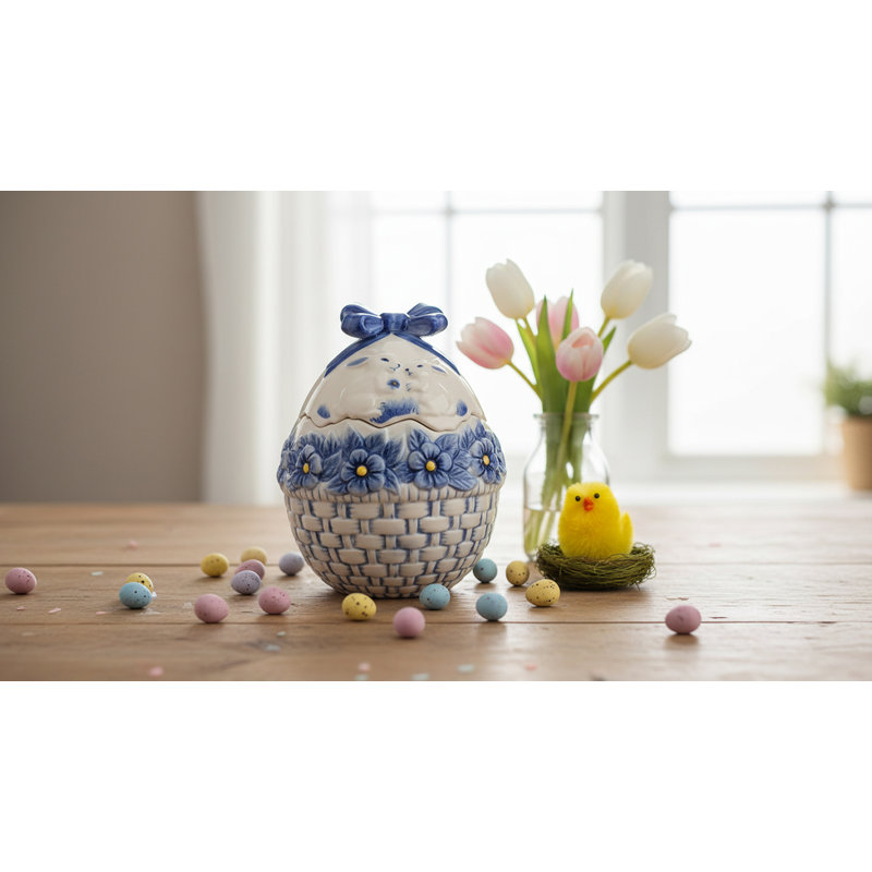 Easter Egg Rabbit Floral Candy Jar