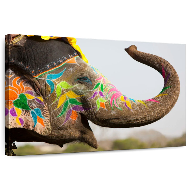 Brampt Jaipur Festival Elephant, H 26 po x l 39 po