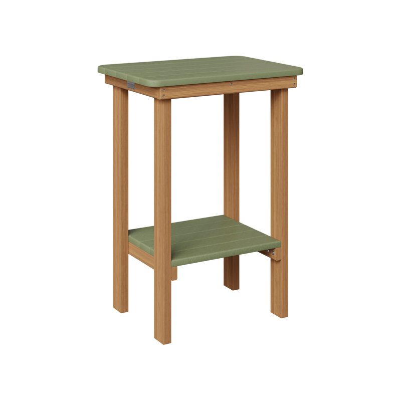Berlin Gardens Rectangular End Counter Table, Sage, Natural Teak