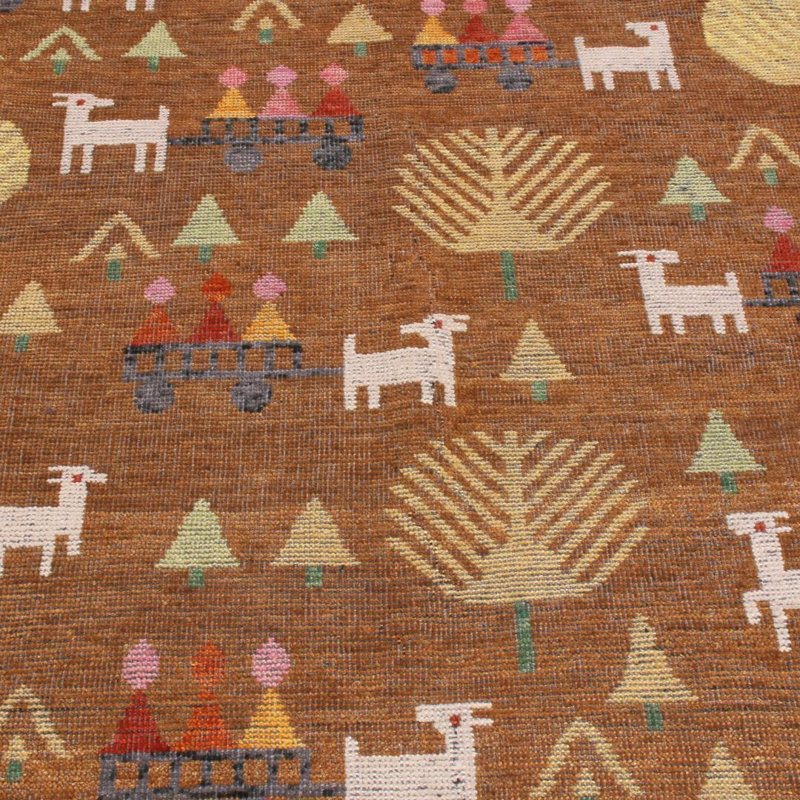 Burano Hand Knotted Wool Animal Print Area Rug, Rectangle 8' x 10'