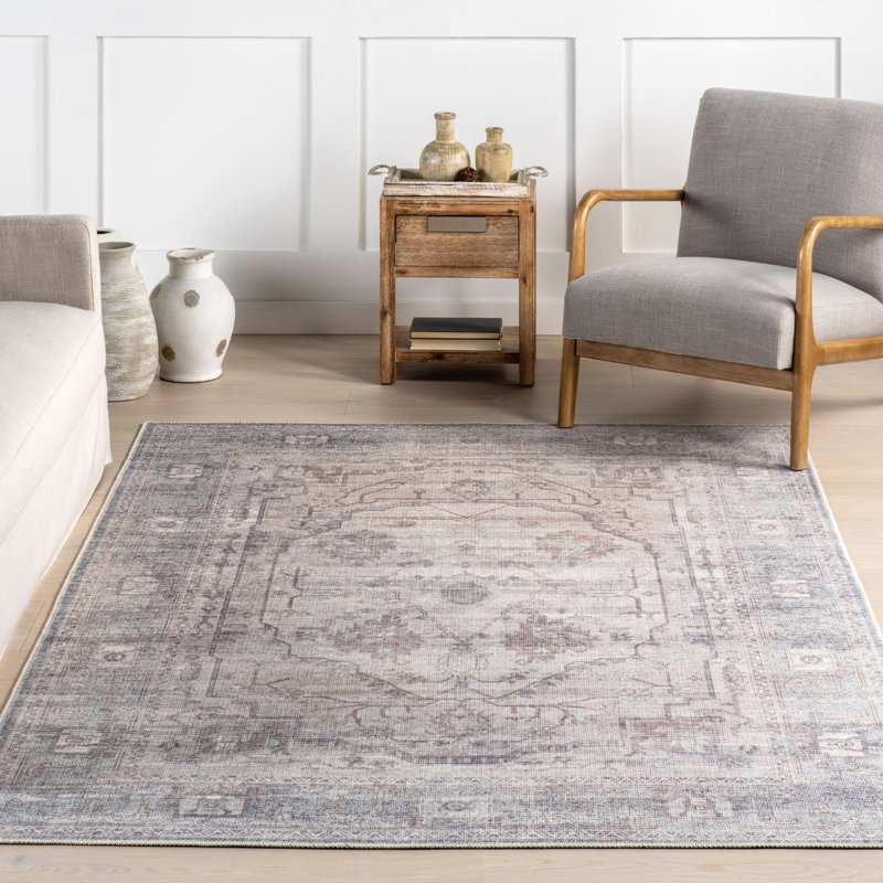 Tapis en coton recyclé lavable à la machine Francklyn Collection, Rectangle de 5 pi x 8 pi