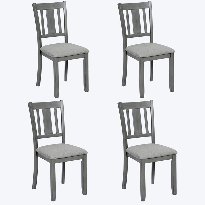 Landrigan Fabric Side Chair Dining Chair Wooden Dining Chairs Set  4, Kitchen Chair with Padded Seat, Upholstered Side Chair for Dining Room, Living Room