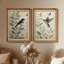 «Vintage Botanical Leaves with Birds Natural Study», ensemble de 2 reproductions d'art mural encadrées de qualité supérieure sur papier 26 po x 36 po-534102971