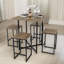 Nolitta Rustic Industrial 4 Person Dining Set, Square Stool, Kitchen Chair Furniture-1212679108