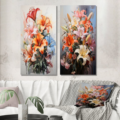" Lilies Representation Multicolored Acrylic " 2 - Pieces