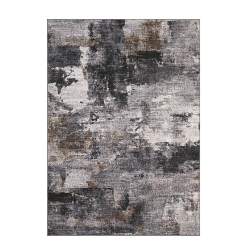 Ultra Thin Washable Area Rug – Modern Abstract Carpet, Non-Slip & Non-Shedding, Spot Resistant for Living Room, Bedroom, Hallway, Dining Room, Office – Blue & Colorful, Multiple Sizes