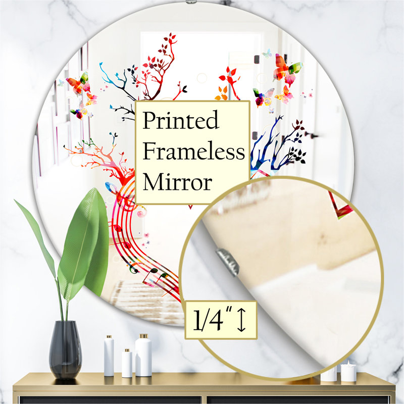 Miroir mural traditionnel Music Notes VI, H 31,5 po x l po