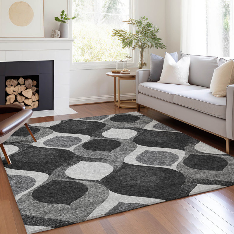 Tapis d'entrée / extérieur antidérapant Caziyah, Rectangle 9 pi x 12 pi