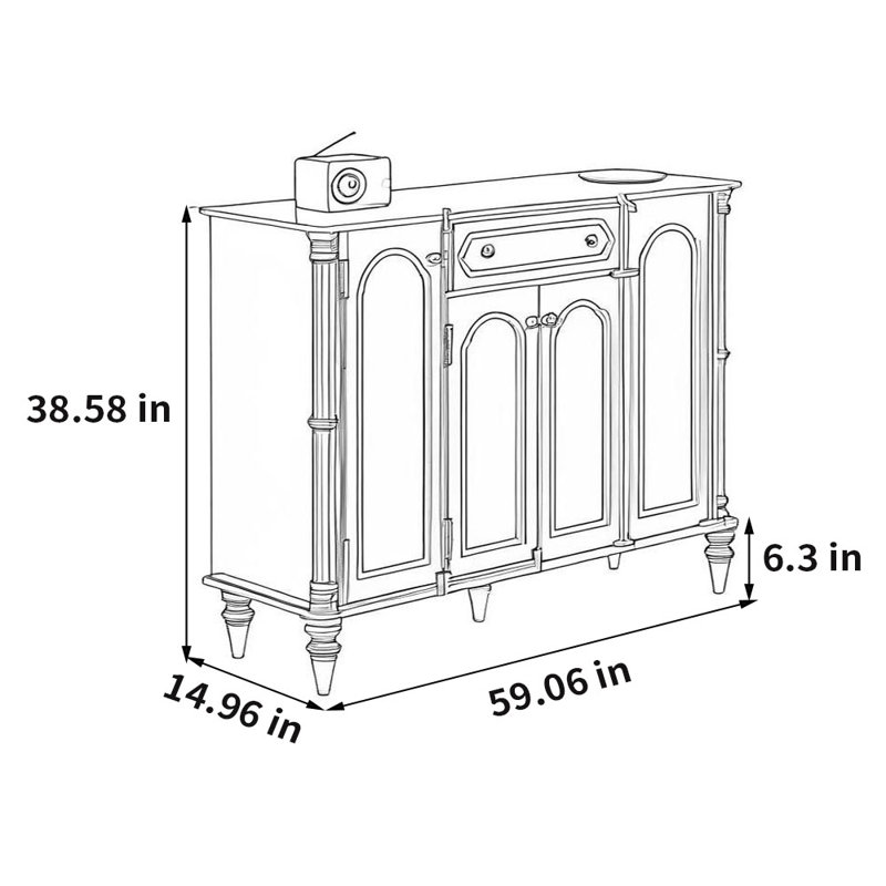 Vintage Shoe Cabinet Entryway Storage Cabinet