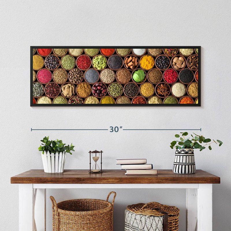 Épice de toutes sortes, Cadre flottant noir, 31 po x 11 po