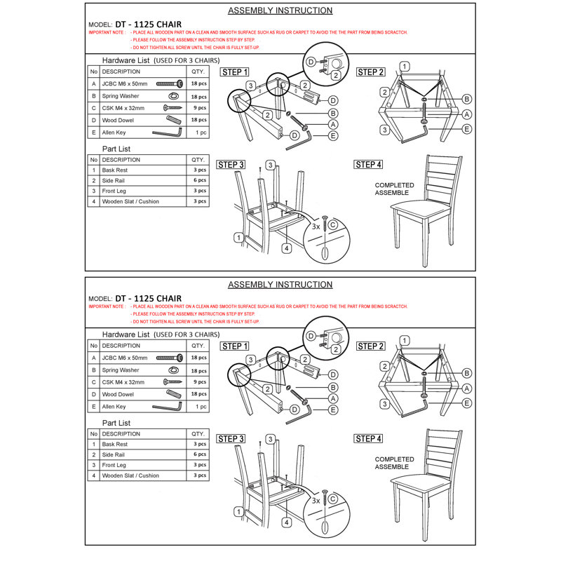 Four Leg Dining Set, Gray/Brown