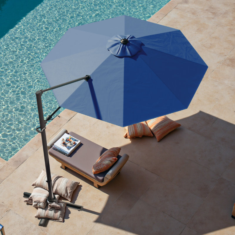 Parasol en porte-à-faux 116,1 po x 116,1 po, H 96,4 po x l 116,1 po x P 116,1 po, Marine