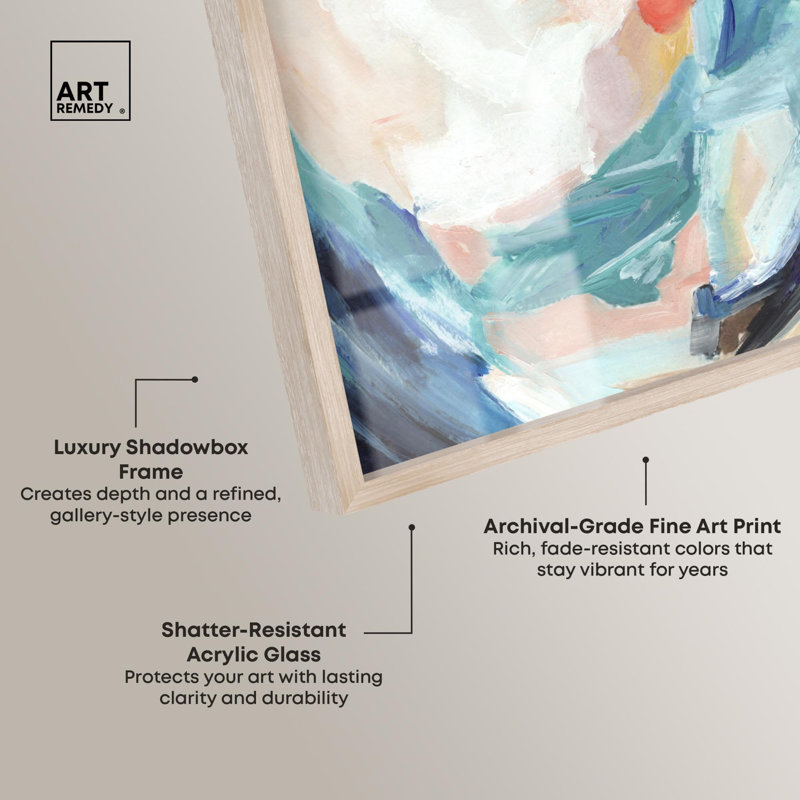 «Modern Beach Shadowbox Print» par Art Remedy, H 46 po x l 31 po, Crème, crème