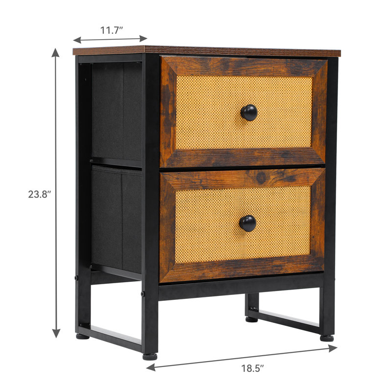 Asella 18.5'' W Metal Nightstand