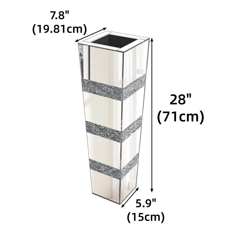 Gudrun 28" Crystal Glass Floor Vase （Set of 2）