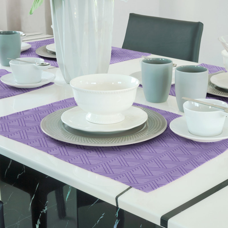 Napperon en coton 18 po classique Zig Zag, Violet, Polyester