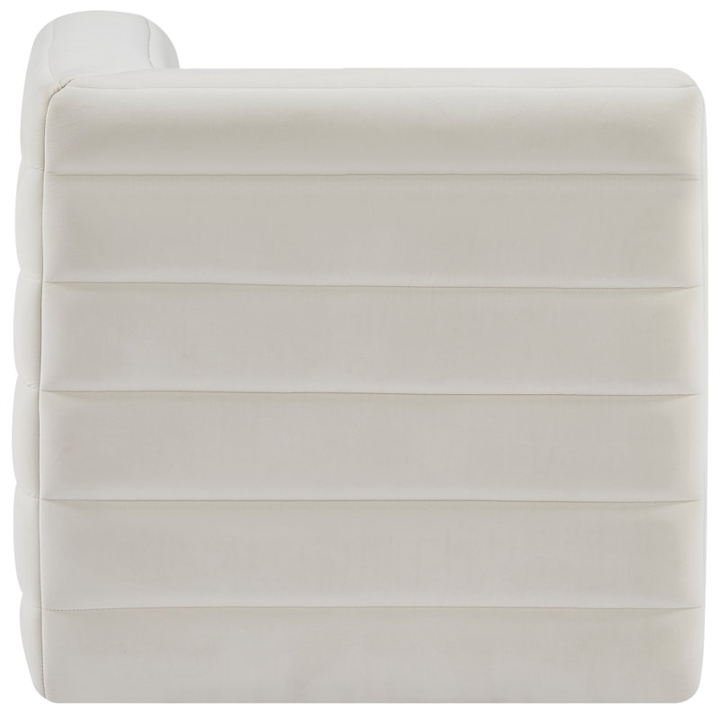 Fauteuil d'angle Enso, Velours crème