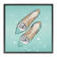 Chaussures bleues avec fleurs, giclée blanche encadrée par Martina Pavlova-1030327819-1030327816