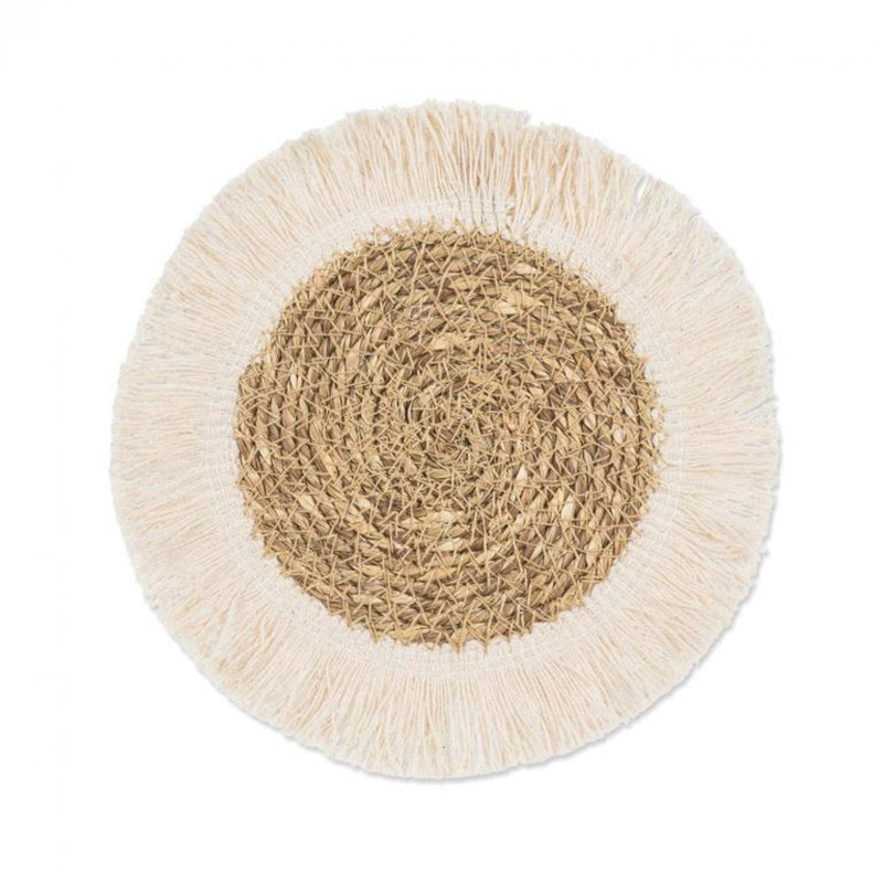 Sous-verres à franges, Ivoire; naturel