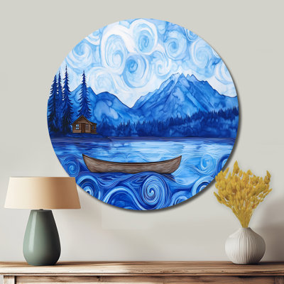 Décoration murale ronde «Blue Cabin Canoe Bay - Lakes Lakehouse»