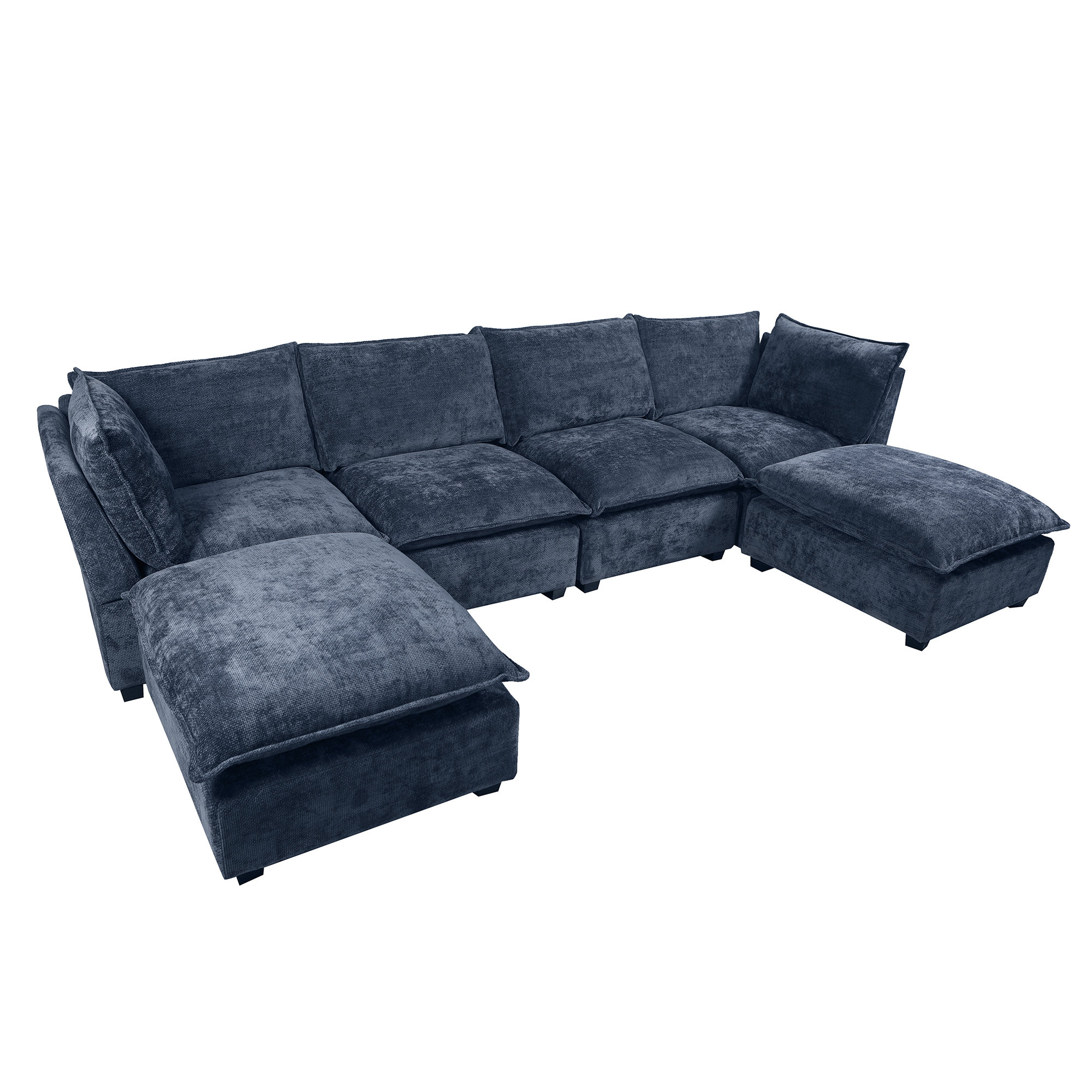 Latitude Run® Oversized Modular Down Filling Couch with Two Ottomans