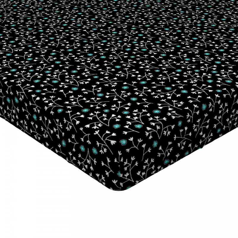 Microfiber Floral Fitted Sheet, Twin Fitted Sheet