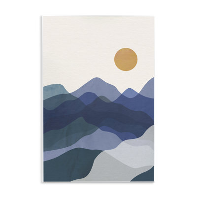 "Blue Layered Mountains", art mural sur bois par JJ Design House LLC
