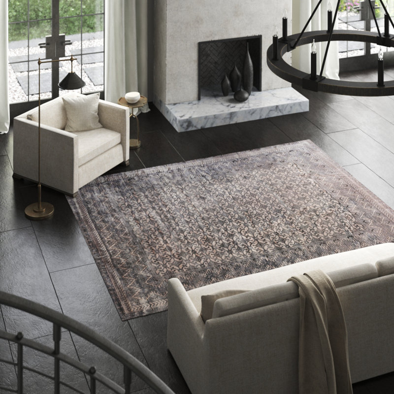 Antique Weave Bamboo Silk Area Rug, Rectangle 6' x 9'