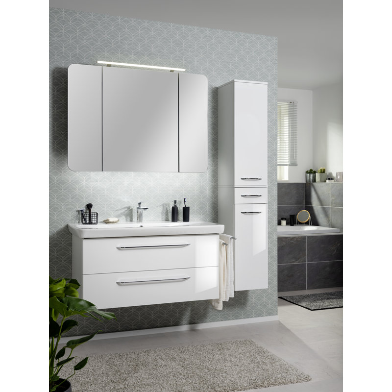 1100mm W 780mm H Surface Frameless Medicine Cabinet Mirror 6, White