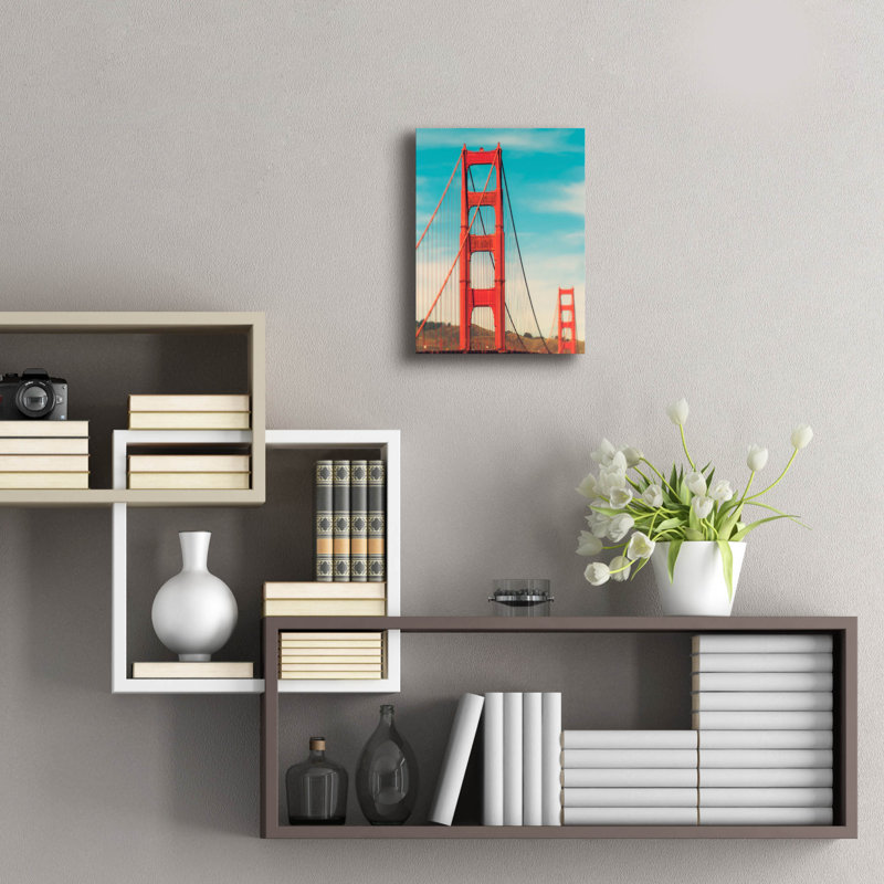 «Golden Gate In The Morning» par Sonja Quintero, H 16 po x l 12 po x P 0,13 po