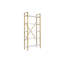 Bibliothèque moderne blanc et or, 35,4 x 70,9 x 13,4 pouces | Panneau de particules 100% enduit de mélamine, structure en métal avec finition électrostatique séchée au four | Nombreuses tablettes, solution de rangement murale et élégante pour la maison ou le bureau-109178466