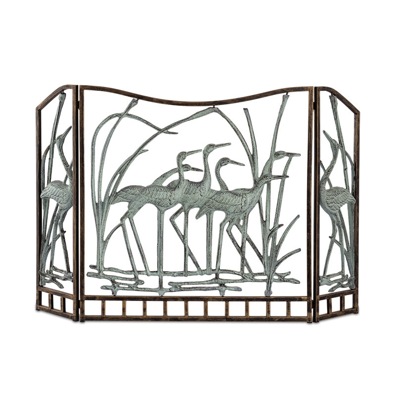 Crane Flock Decorative Fireplace Screen