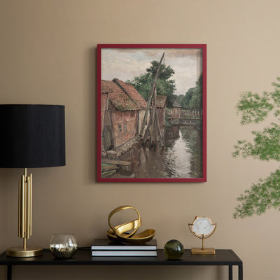 «Vintage Landscape CXV III», reproduction encadrée - bois massif