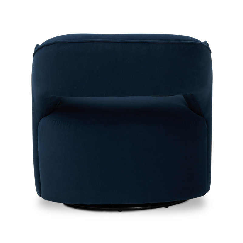 BLYTHE Swivel Armchair, Crypton Henry Navy Polyester