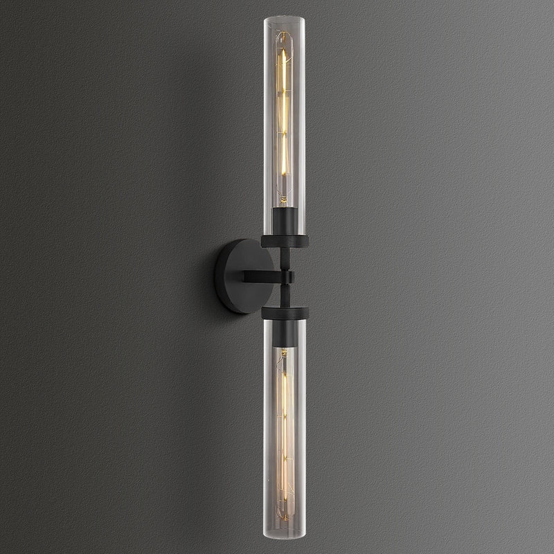 Twining 1 - Light Dimmable Armed Flush Mounted Black Wall Sconces Wall Lights(Including Bulb), Matte Black