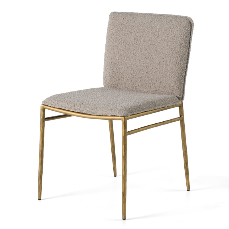 Chaise d'appoint rembourrée en métal Vorno - H 17,7 po, Beige