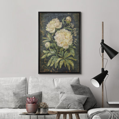 «Classic Peony Flowers Modern Modern Rustic encadré chambre décorations murales»