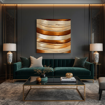 Art mural sur toile brun clair DiagonalStripes