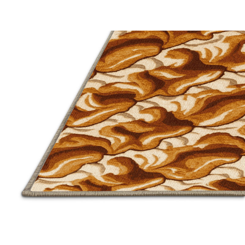 Washable Butterscotch pudding Desserts Area Rug, Runner 2' x 4'